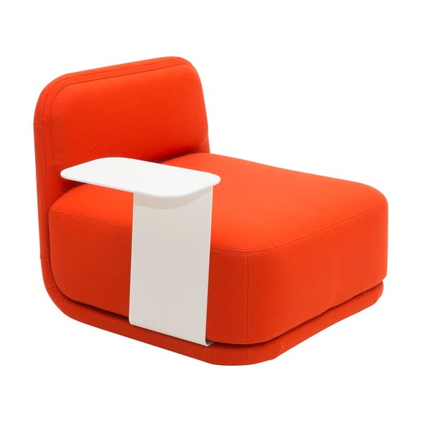 Oranžové křeslo s bílým kovovým stolkem Softline Standby Low + Side Table