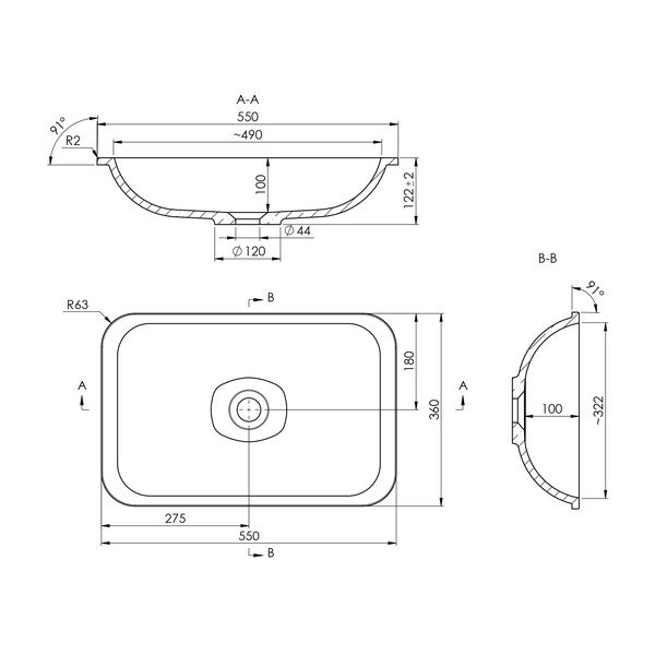 Bílé umyvadlo z litého mramoru 55x36 cm Japura – Sapho-image-3