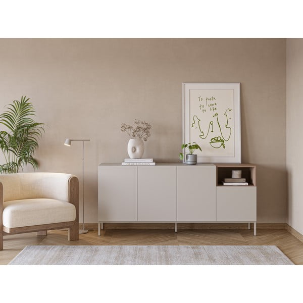 Krémová komoda 180x80 cm Cailin – Marckeric-image-1