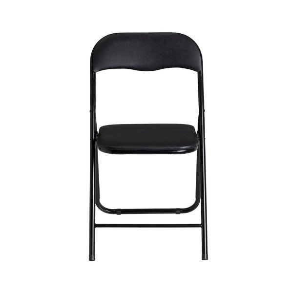 Černá skládací jídelní židle z imitace kůže – Casa Selección-image-1