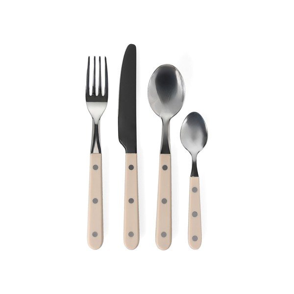 Béžový/ve stříbrné barvě nerezový příbor 16 ks pro 4 osoby Sierra – Salt&Pepper
