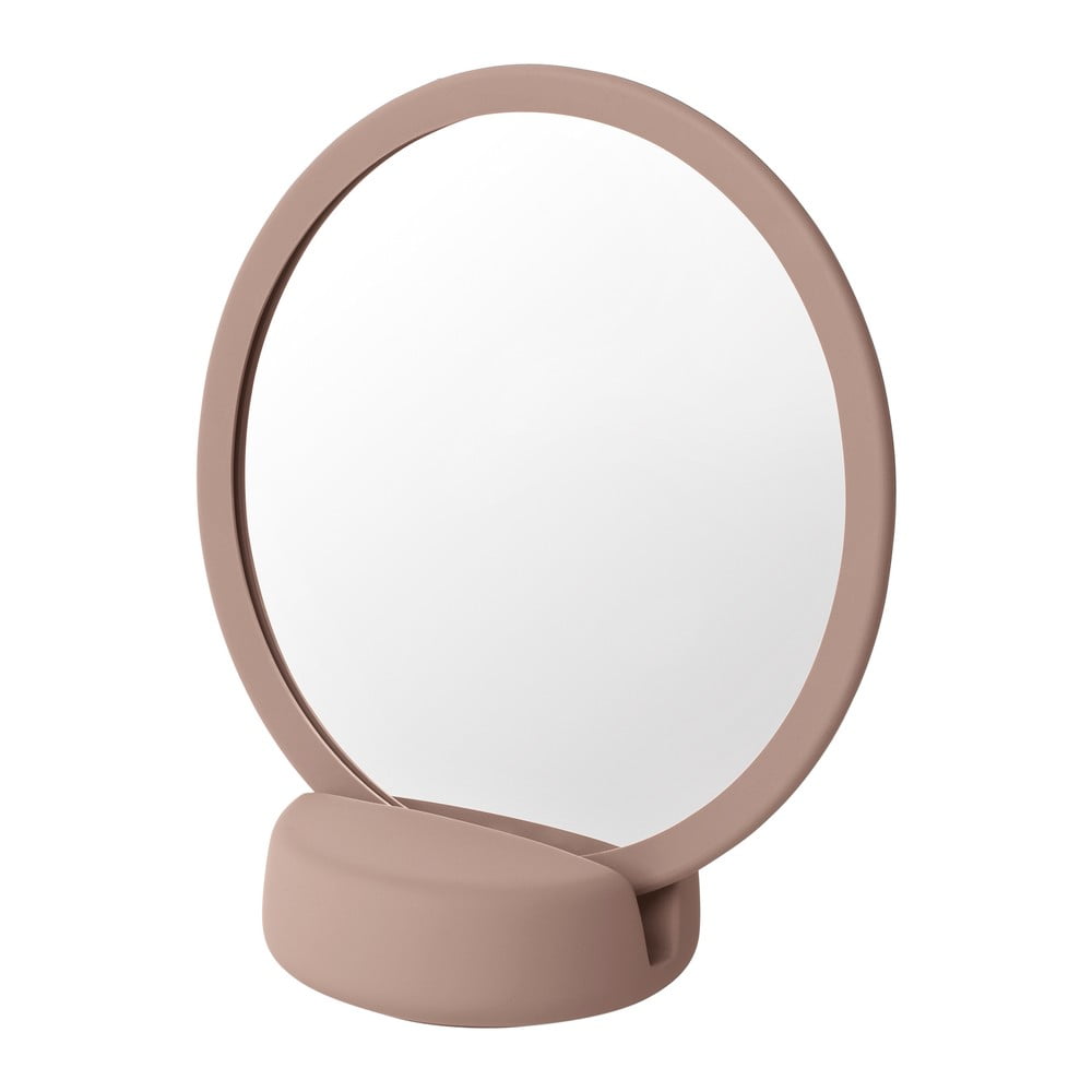 Růžové stolní kosmetické zrcadlo Blomus Sono, výška 18,5 cm
