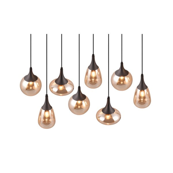 Černo-oranžové závěsné svítidlo se skleněným stínidlem Lumina – Trio-image-1