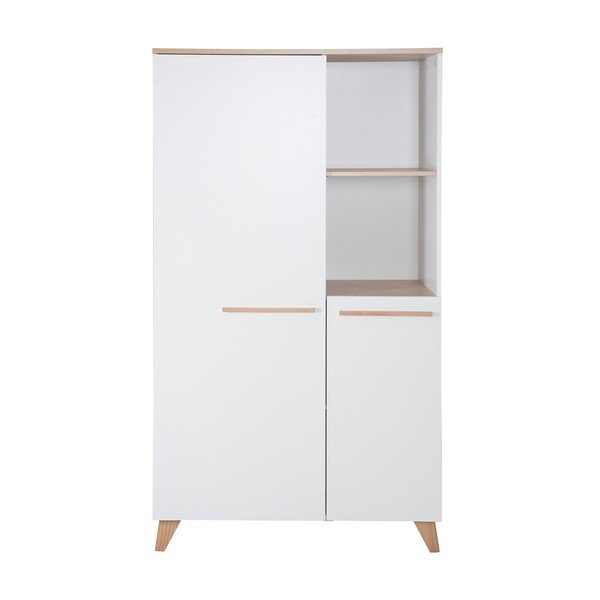 Bílá dětská šatní skříň v dekoru dubu 52x180x180 cm Léon – Roba