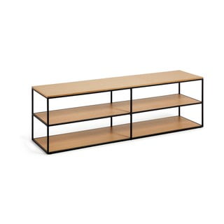 Černý/v přírodní barvě TV stolek v dekoru dubu 160x50 cm Yoana - Kave Home