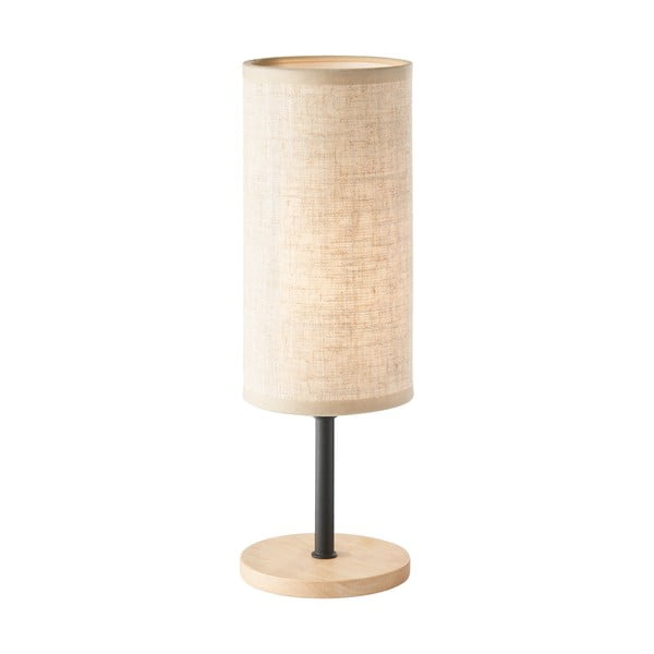 Stolní lampa v černé a přírodní barvě s textilním stínidlem (výška 30 cm) Kira – Fischer & Honsel