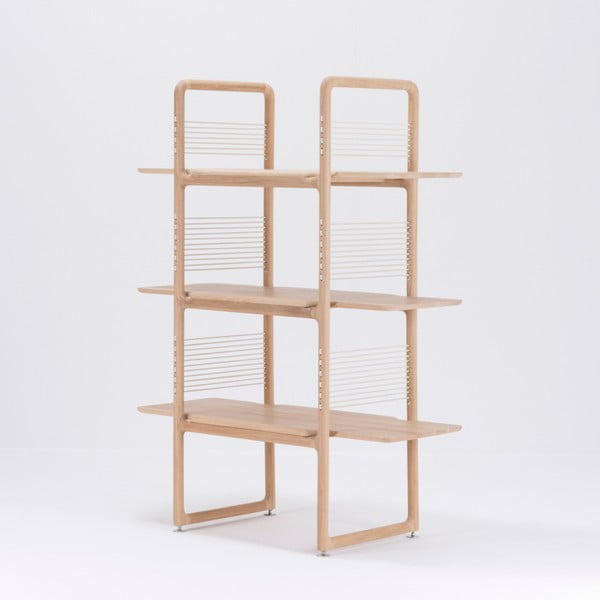 Knihovna z masivního dubového dřeva Gazzda Muse, výška 140 cm-image-2