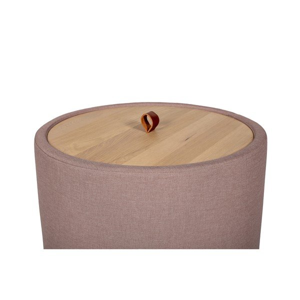Odkládací stolek ve světle růžové barvě se snímatelnou deskou z dubového dřeva Askala Ibisco, ⌀ 56 cm-image-3