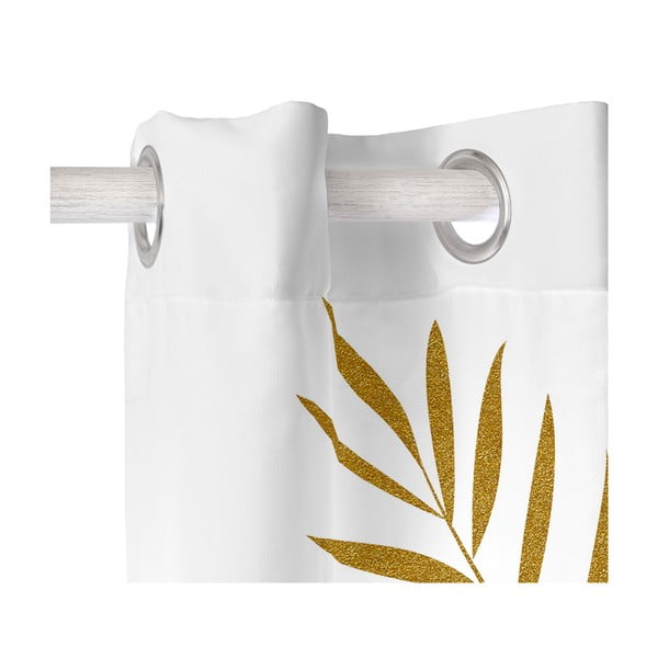 Bílý závěs 140x300 cm Foliage – Blanc-image-1