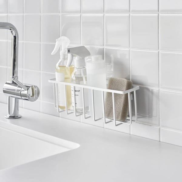 Bílý kovový stojan na mycí prostředky bez vrtání Film Hook – YAMAZAKI-image-2