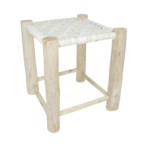 Bílá dřevěná stolička HF Living, 40 x 40 cm