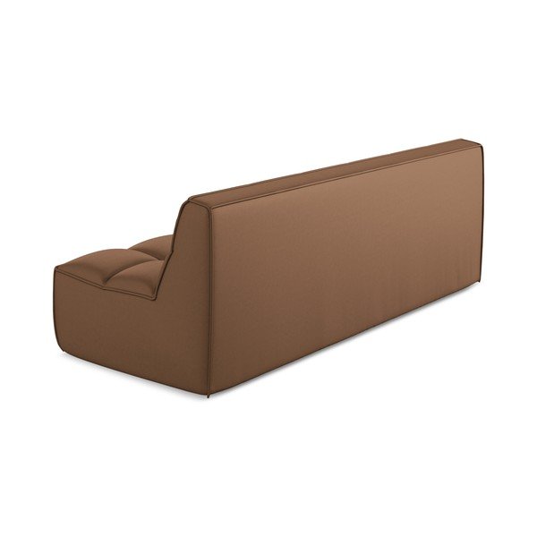 Hnědý modul pohovky z imitace kůže Kalai – Makamii-image-3