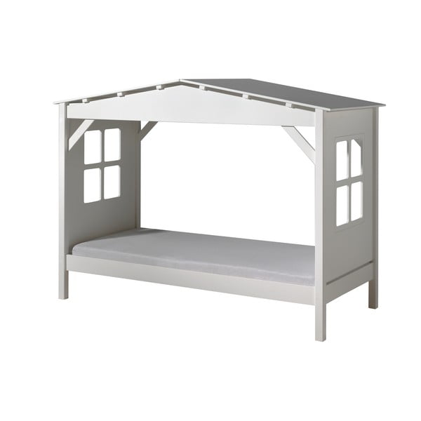 Bílá dětská postel Vipack Pino Cabin, 90 x 200 cm