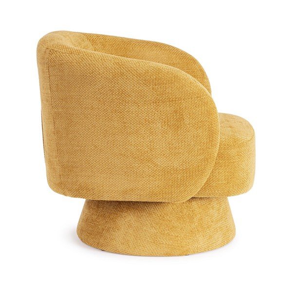 Otočné žinylkové křeslo v hořčicové barvě Julienne – Bizzotto-image-3