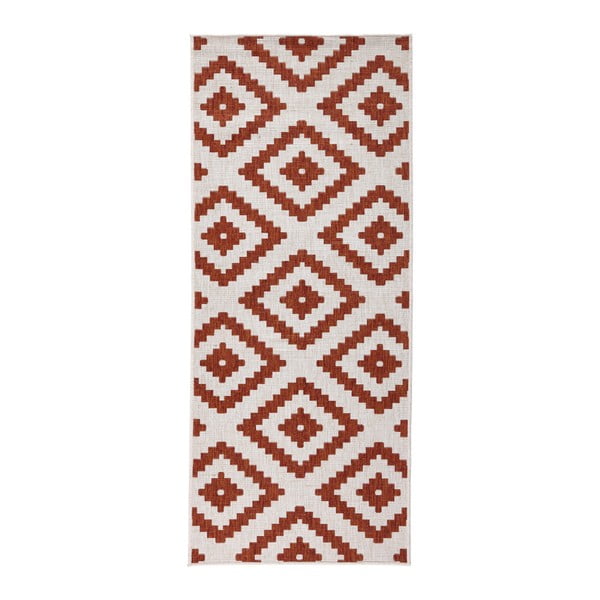 Hnědo-krémový venkovní koberec NORTHRUGS Malta, 80 x 250 cm