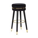 Černá/ve zlaté barvě čalouněná barová stolička (výška sedáku 74 cm) Paris – Mauro Ferretti