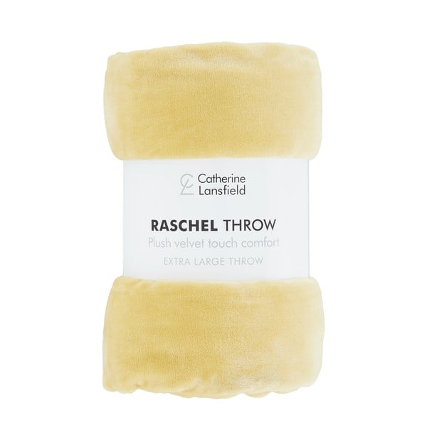 Žlutý přehoz z mikroplyše 200x240 cm Raschel – Catherine Lansfield-image-2
