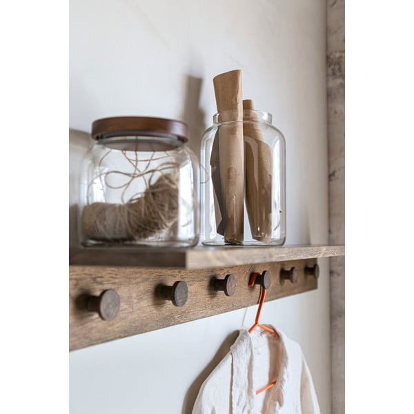 Hnědý nástěnný věšák z dubového dřeva s poličkou 90 cm Showcase – Mette Ditmer Denmark-image-4