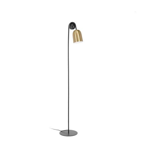 Černá/ve zlaté barvě stojací lampa s kovovým stínidlem (výška 180 cm) Natsumi – Kave Home