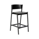 Černá barová židle v dekoru dubu (výška sedáku 75 cm) Oblique – Hübsch