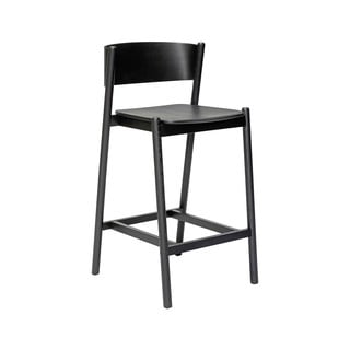 Černá barová židle v dekoru dubu (výška sedáku 75 cm) Oblique – Hübsch