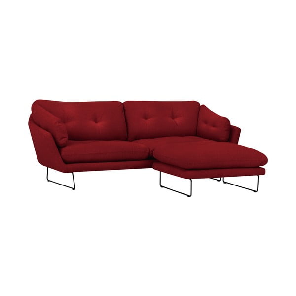 Set červené pohovky a sedacího pufu Windsor & Co Sofas Comet-image-1