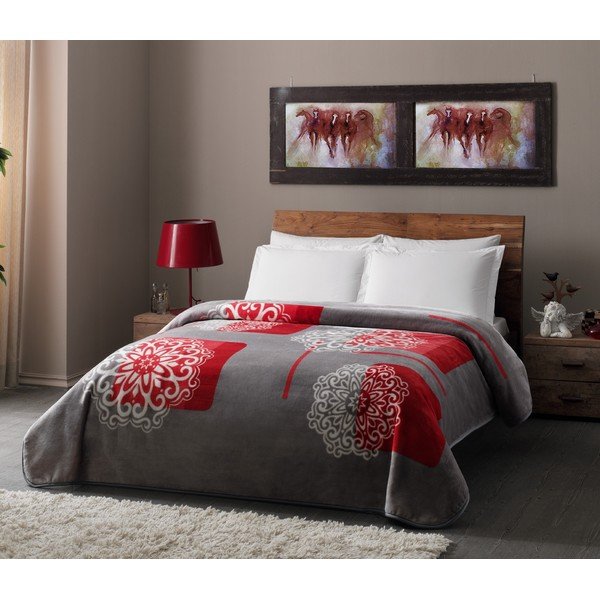 Deka Grey Red, 220x240 cm