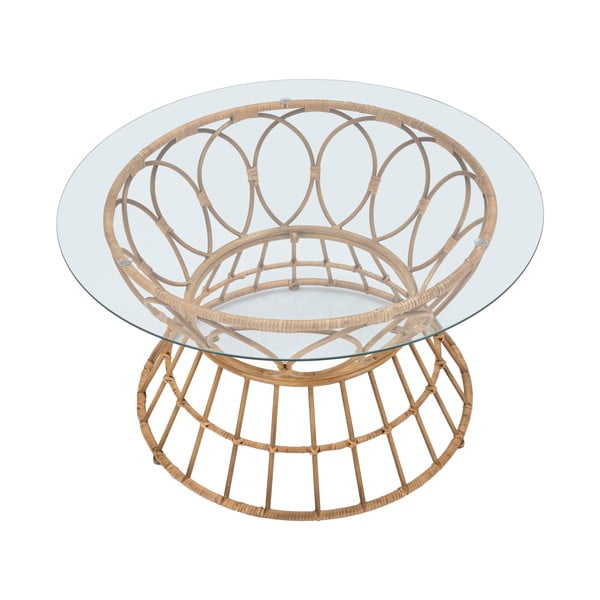 Kulatý konferenční stolek se skleněnou deskou v přírodní barvě ø 75 cm Panama – Mauro Ferretti-image-2