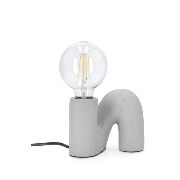 Šedá keramická stolní lampa se skleněným stínidlem (výška 12,5 cm) Jael – Yes Everyday