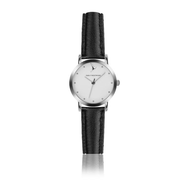 Dámské hodinky s černým páskem z pravé kůže Emily Westwood Tweet