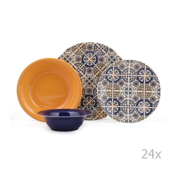 24dílná sada porcelánového nádobí Kutahya Terrio