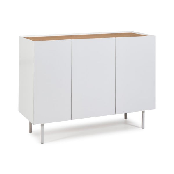 Bílá nízká komoda v dekoru dubu 110x85 cm Arista – Teulat-image-2