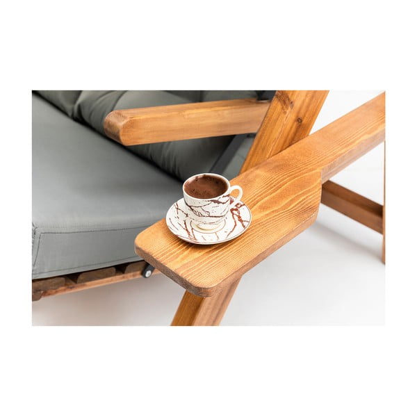 Dřevěná zahradní houpačka v šedo-přírodní barvě Galata – Floriane Garden-image-4