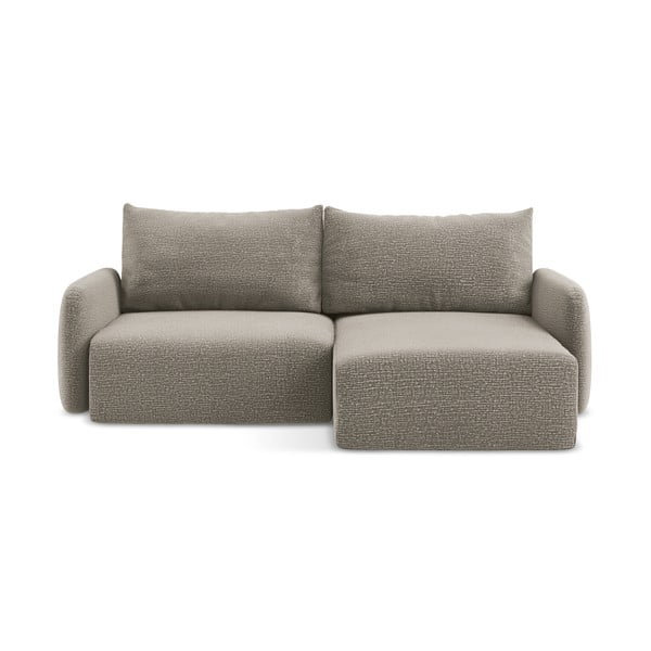 Béžová rozkládací/s úložným prostorem rohová pohovka (pravý roh) Kalena – Makamii