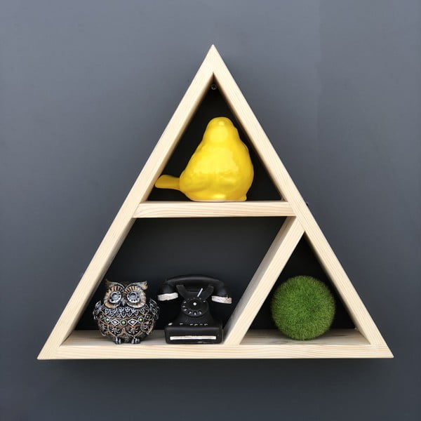 Dřevěná nástěnná police Simple Triangle-image-4