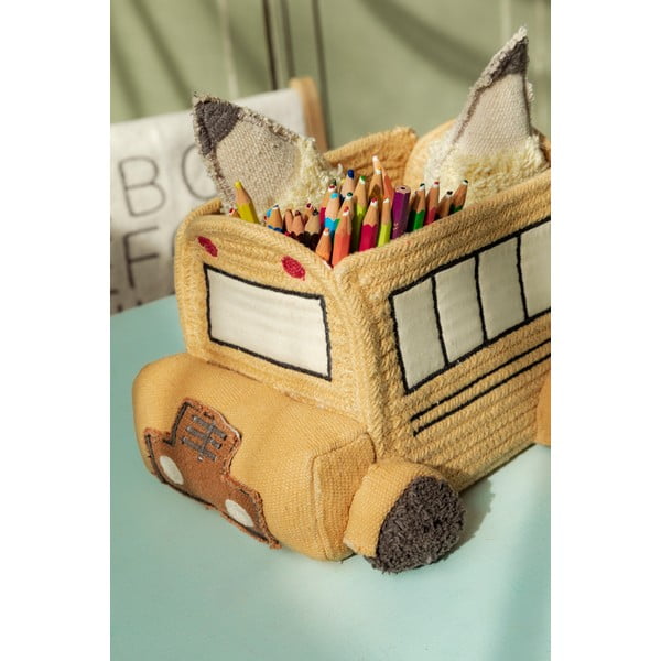 Okrově žlutý látkový dětský koš na hračky 22x19x15 cm School Bus – Lorena Canals-image-2