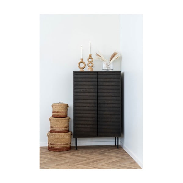 Tmavě hnědá skříňka v dekoru dubu 80x130 cm Kyoto – House Nordic-image-2