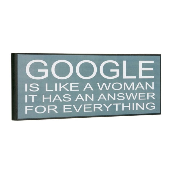Cedule Google is like a woman, 14x40 cm