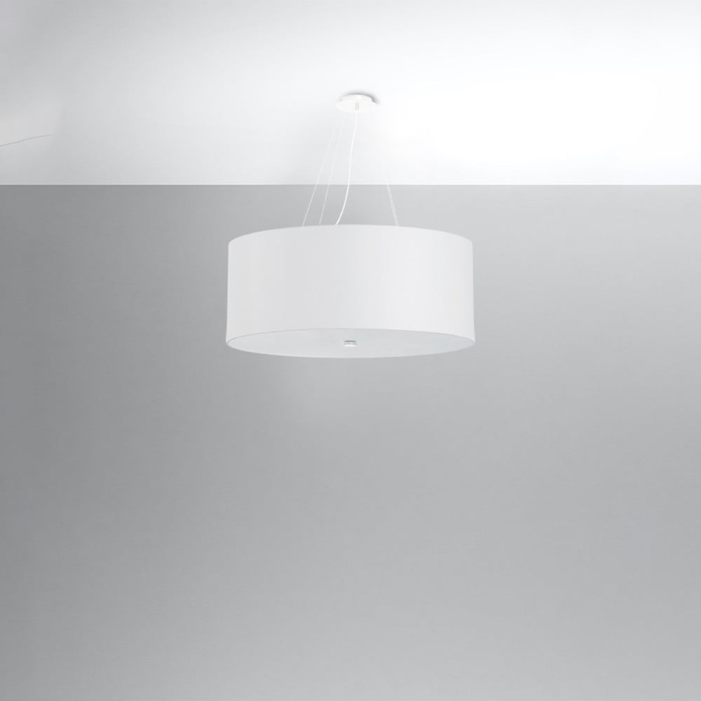 Bílé závěsné svítidlo s textilním stínidlem ø 70 cm Volta – Nice Lamps