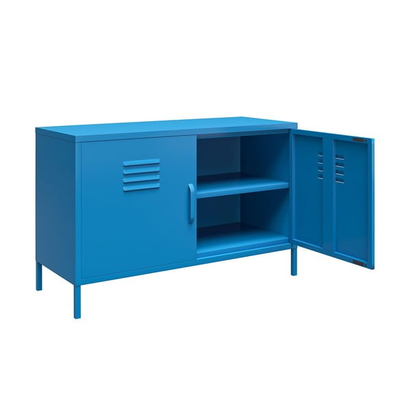 Modrá kovová skříňka Novogratz Cache, 100 x 64 cm-image-1