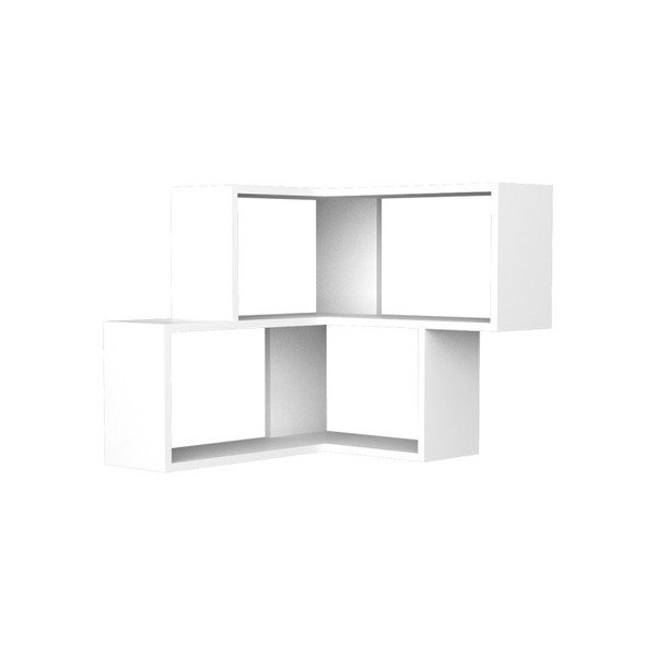 Bílá rohová nástěnná police Corner