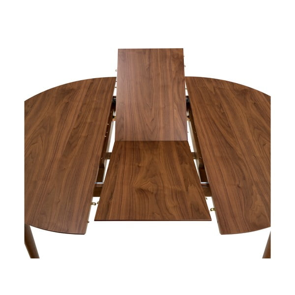 Kulatý rozkládací jídelní stůl s přídavnou deskou v dekoru ořechu ø 115 cm Montreux – Actona-image-4