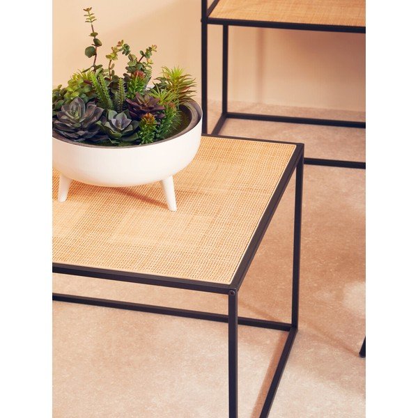 Ratanový konferenční stolek v přírodní barvě 60x60 cm Depok – Premier Housewares-image-2