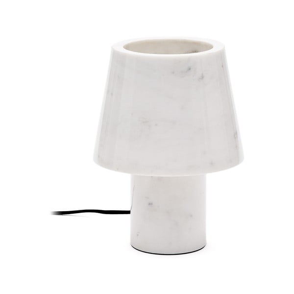 Mramorová stolní lampa slonovinová s mramorovým stínidlem (výška 27 cm) Alaro – Kave Home