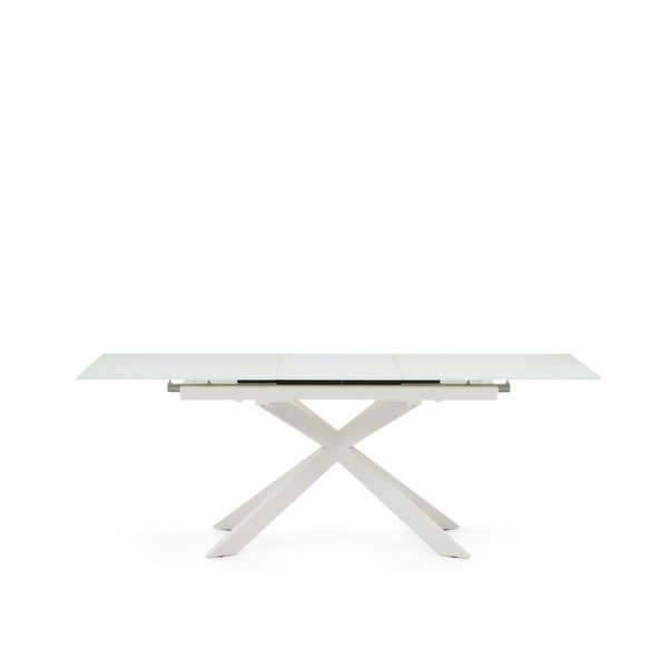 Rozkládací jídelní stůl s přídavnou deskou se skleněnou deskou 90x160 cm Atminda – Kave Home-image-4
