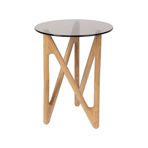 Kulatý odkládací stolek se skleněnou deskou ø 40 cm Naia – Dutchbone