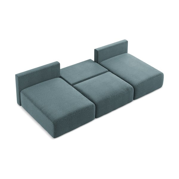 Tyrkysová rozkládací/s úložným prostorem rohová pohovka Kalena – Makamii-image-4