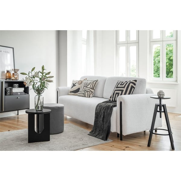 Šedá rozkládací/s úložným prostorem pohovka z textilie bouclé 244 cm Arcadova – ELTAP-image-3