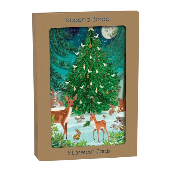 Přání s vánočním motivem v sadě 5 ks Heart of the Forest  – Roger la Borde-image-1