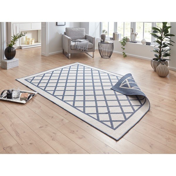Modro-krémový venkovní koberec NORTHRUGS Sydney, 150 x 80 cm-image-1